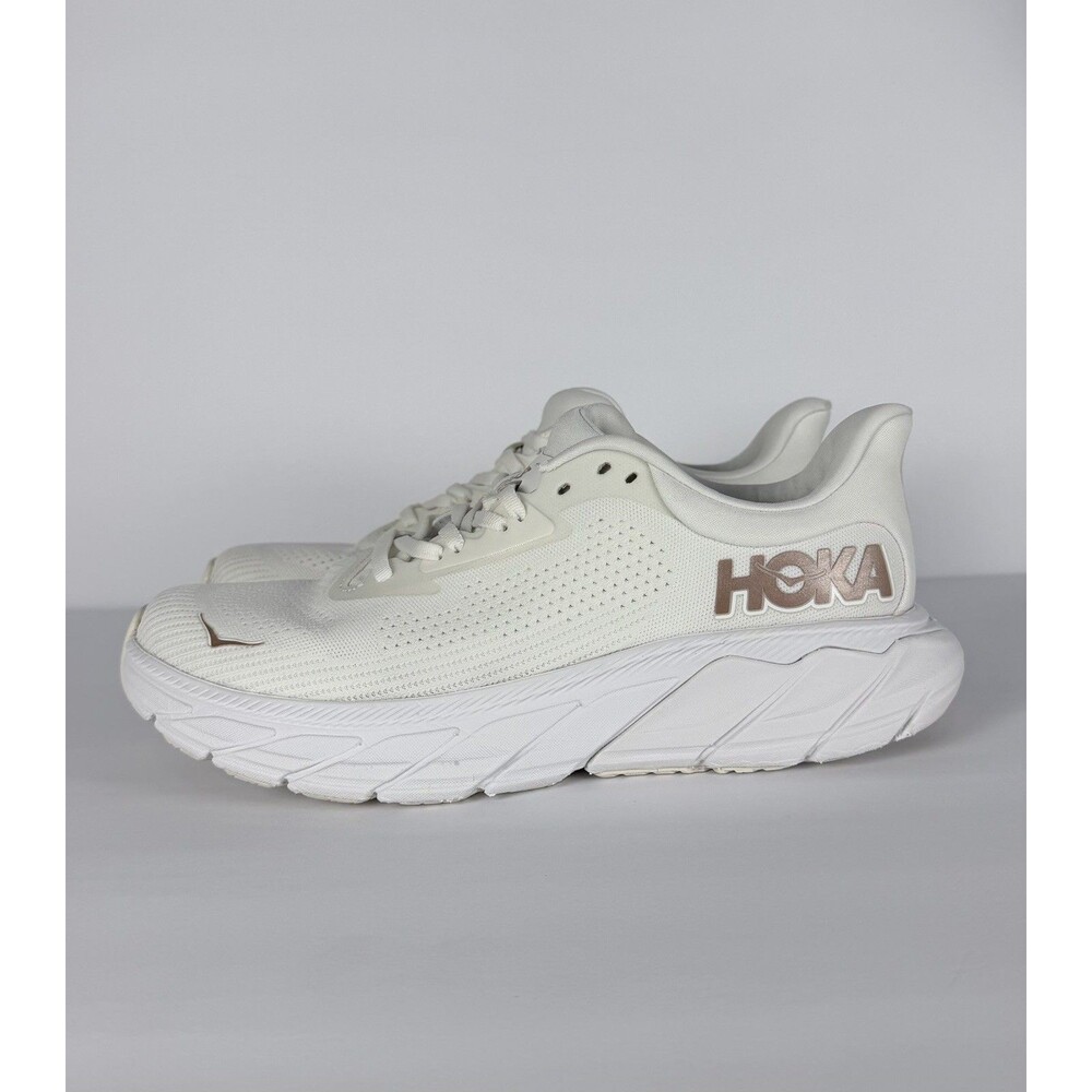 Hoka One One Arahi 7 Womens Size 9.5 B Running Shoes White Rose Gold 1147851 BSG